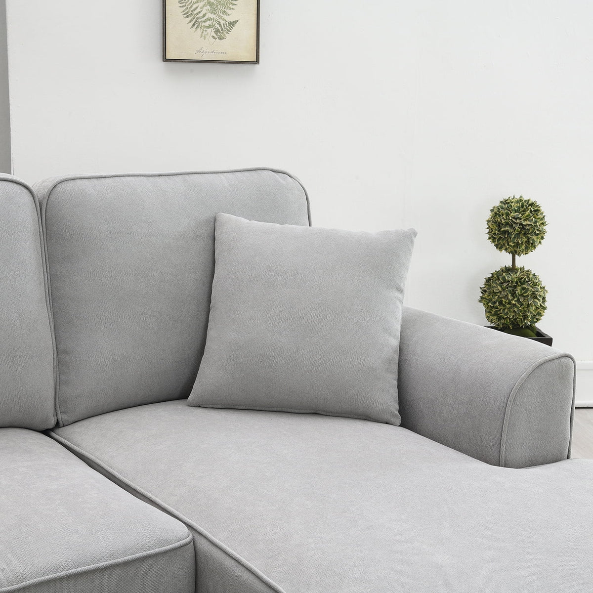 Harper & Bright Designs Modular Sectional Sofa with Ottoman Couch L Shape Corner Sofa Sets 7 Seats Fabric Couch for Living Room, Black, 112 * 87 inch