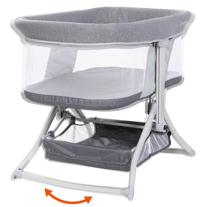 Baby Trend Quick Fold 2-in-1 Rocking Bassinet with Travel Bag - Shadow Stone Grey