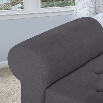 Storage Bench with Upholstered Rolled Arm Ottoman Bench Couch w/ Solid Wood Legs for Bedroom End of Bed,and Living room,Gray