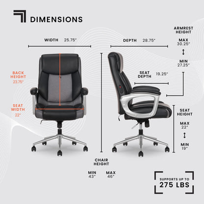 Sharper Image S-120 Massage and Heat Office Chair, Gray/White
