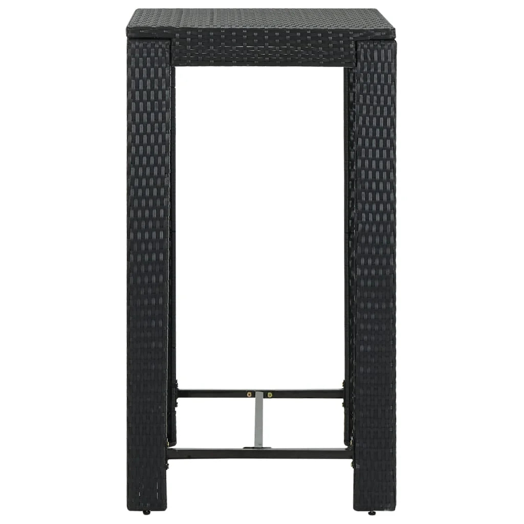vidaXL Patio Bar Set Outdoor Bistro Set Bar Stool Bistro Table Poly Rattan