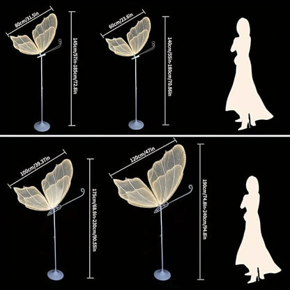 2-Pack Romantic Butterfly Floor Lamp with LED Lights, White & Gold Options, for Wedding, Party, Home Decor, Hanging Chandelier (Multiple Sizes, US Plug)