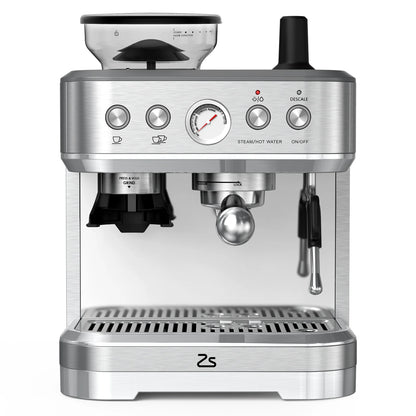 BEKAY Espresso Coffee Machine 15 Bar with Grinding Coffee Filter Milk Frother, Automatic Coffee Maker for Home
