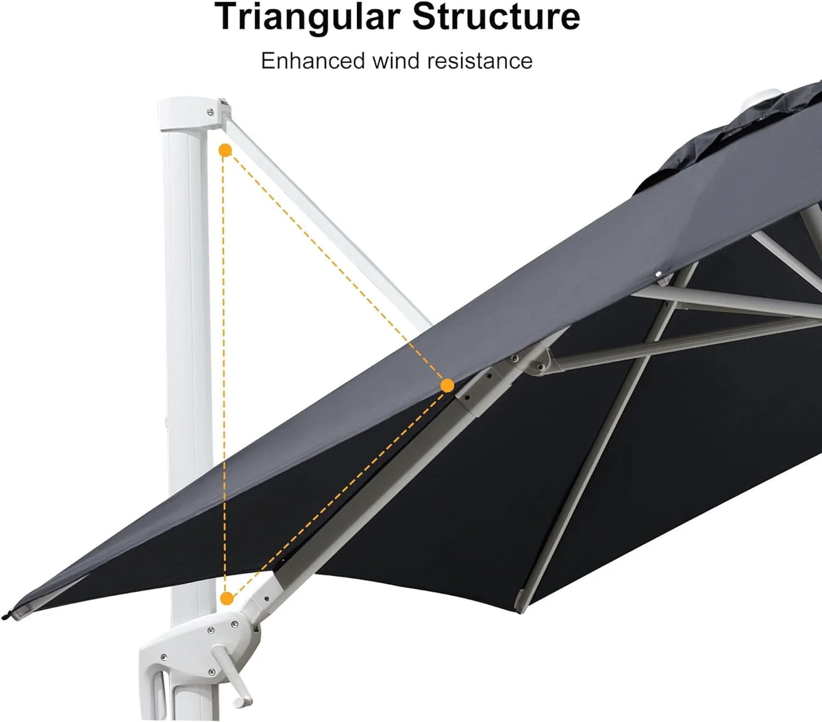 PURPLE LEAF 9 �� 11.5 FT Patio Umbrella White Cantilever Offset Umbrella Rectangle Outdoor Umbrella with 360�� Rotation for Garden Deck Pool, Beige