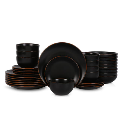 Stone + Lain Brasa Stoneware Collection Dinnerware Set, 32-Piece Service for 8, Blue