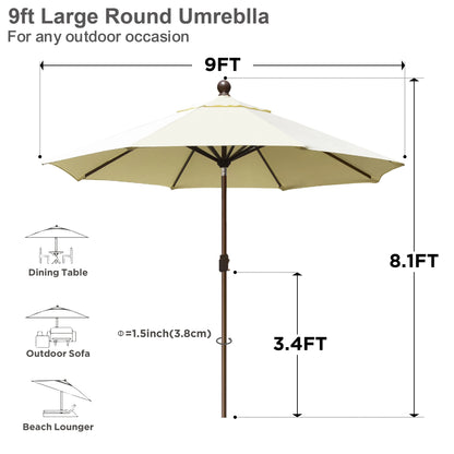 EliteShade 9Ft Market Umbrella Patio Outdoor Table Umbrella��Teal��