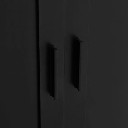 Urli Modern Double Door Storage Cabinet with Adjustable Shelves, Black