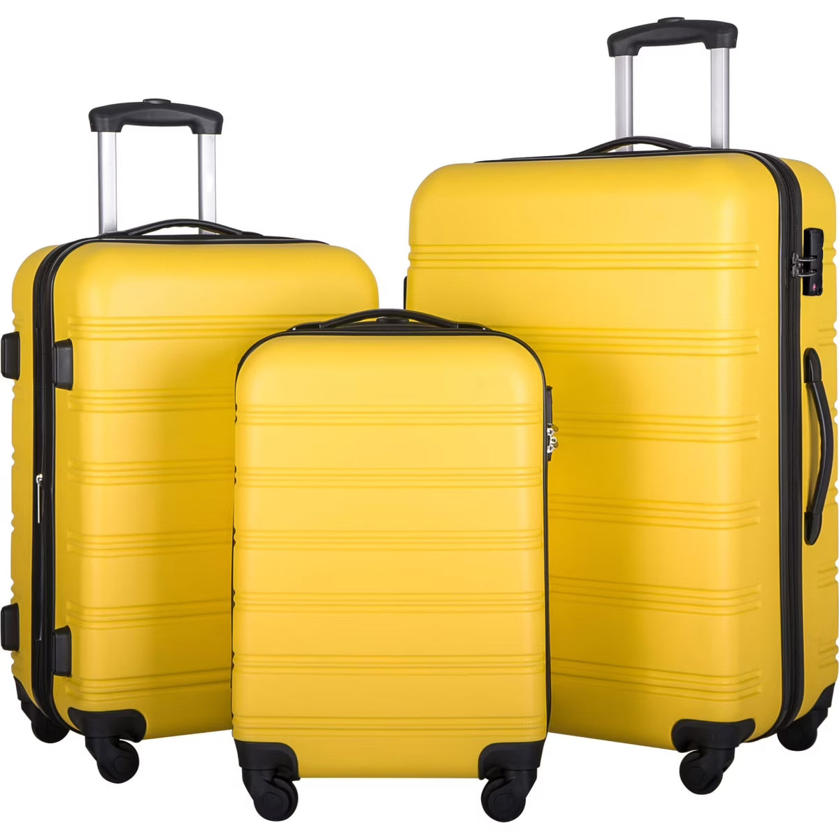 3 Piece ABS Luggage Set, Luggage with Spinner Wheel & TSA  20/24/28 inch, Purple