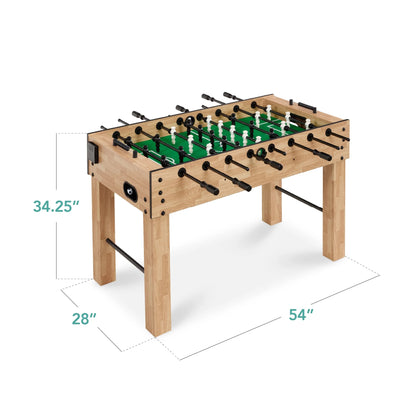 Best Choice Products Large 54in Full-Size Foosball Table for Home, Game Room w/ 2 Balls, 2 Cup Holders - Natural