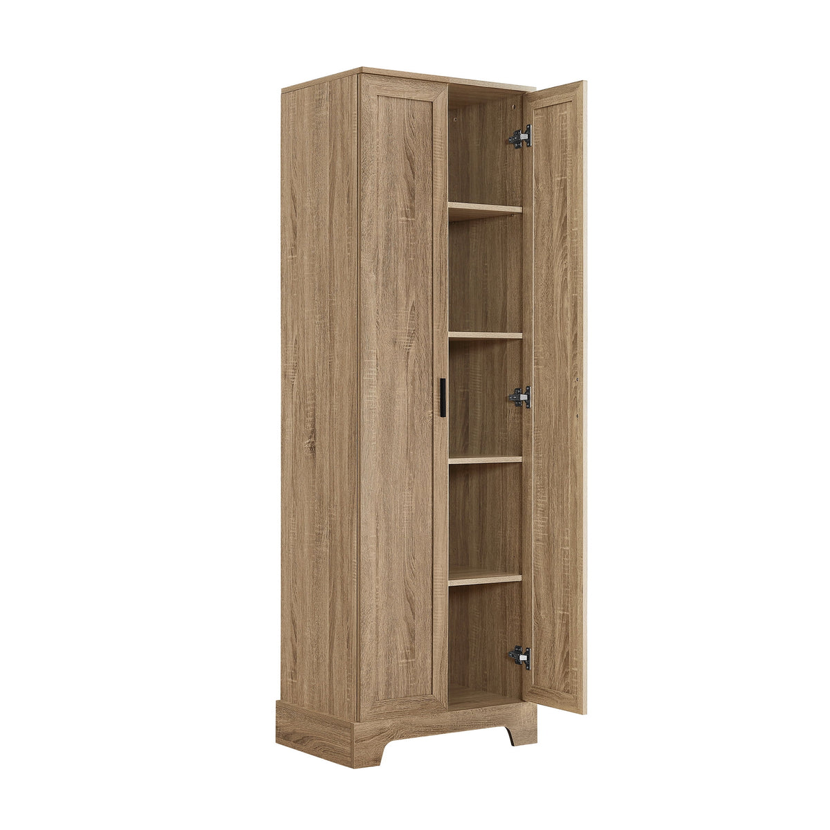 Urli Modern Double Door Storage Cabinet with Adjustable Shelves, Black
