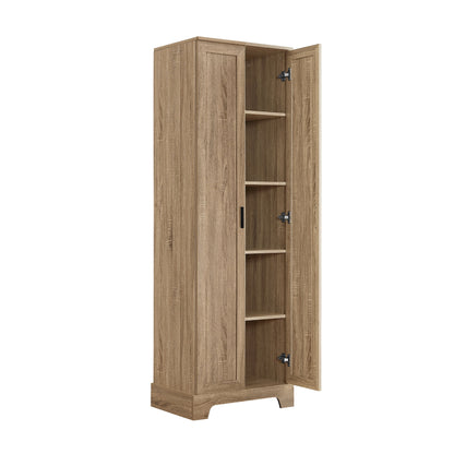 Urli Modern Double Door Storage Cabinet with Adjustable Shelves, Black