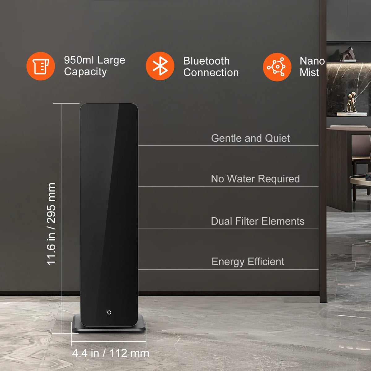 KFFKFF Scent Air Machine, 900ml Bluetooth Smart Floor Standing Aromatherapy Machine, 3000sq.ft Waterless Essential Oil Scent Air Diffuser for Large Room Office