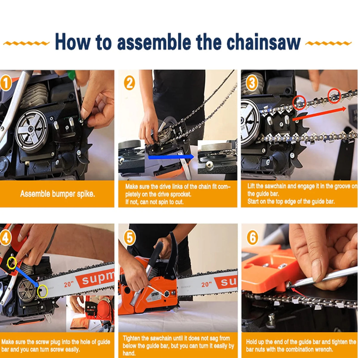 62cc Gas Chainsaw 20 Inch Gas Powered Chainsaws 2-Cycle Petrol Handheld Gasoline Chain Saw Power Saws for Cutting Wood Tree Trimming