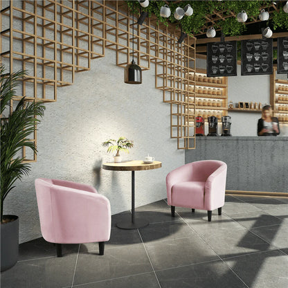 Easyfashion Tub Chair, Set of 2, Pink Velvet