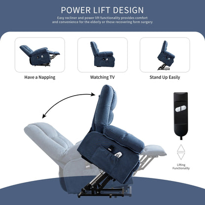 JONPONY Power Lift Recliner Chair Recliners for Elderly with Heat and Massage Recliner Chair for Living Room with Infinite Position and Side Pocket,USB Charge Port,Brown