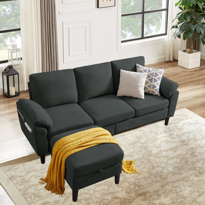 Pingliang Home Sectional Sofa Couch with Storage Ottoman,Modern 3 Seat L Shaped Sofa Couch for Living Room Apartment Studio Office