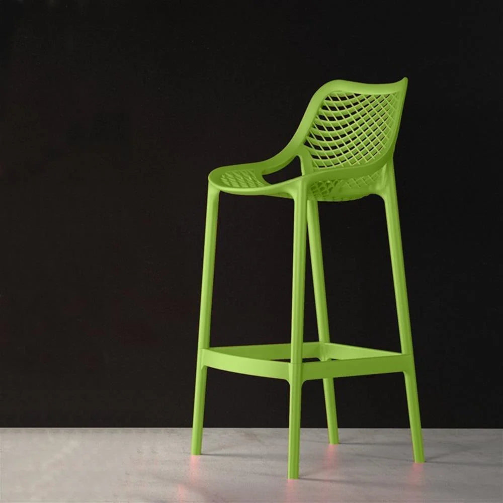 Home Square Polypropylene Patio Bar Stool in Taupe - Set of 2