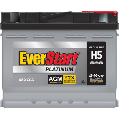 EverStart Platinum BOXED AGM Automotive Battery, Group Size H5 / LN2 / 47 12 Volt, 680 CCA 105RC