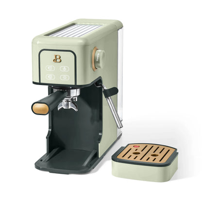 Beautiful Slim Espresso Machine with 20-Bar Pressure, Black Sesame by Drew Barrymore