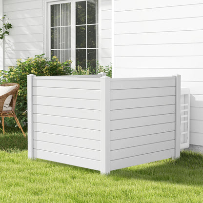 Costway 48"L x 37.5"H Air Conditioner Fence with 3 Ground Stakes
