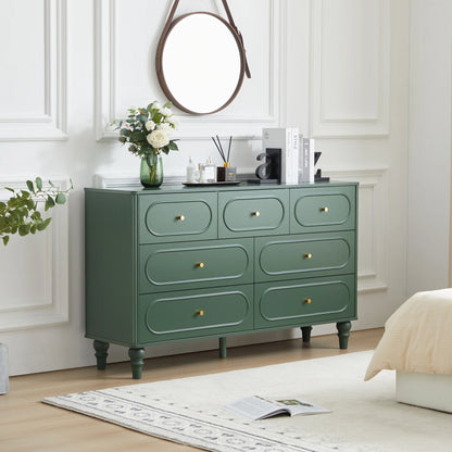 YOCWO 3 Drawer Nightstand, Classic Chest of Drawers with Arc Edge, Walnut