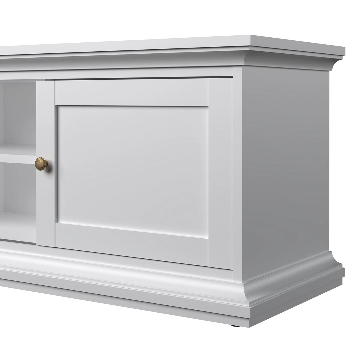 Tvilum Maison Park 2 Sliding Door TV Stand with 6 Shelves, White