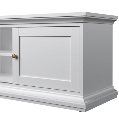 Tvilum Maison Park 2 Sliding Door TV Stand with 6 Shelves, White