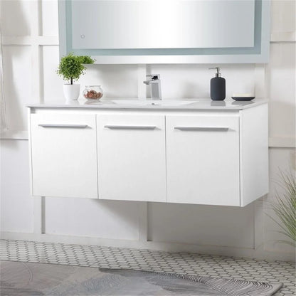 Elegant Kitchen and Bath 48 Inch  Single Bathroom Floating Vanity In Concrete Grey