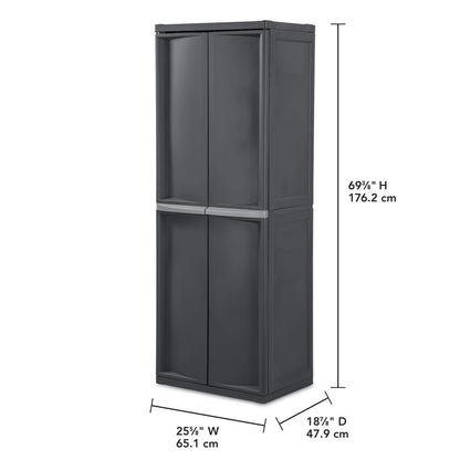 Sterilite 4 Shelf Cabinet Plastic, Flat Gray