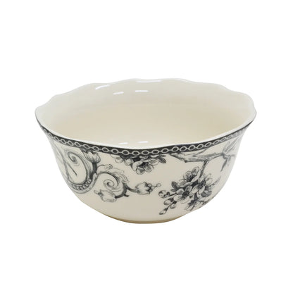 222 Fifth Adelaide Round 16-Piece Porcelain Dinnerware Set, Black Toile
