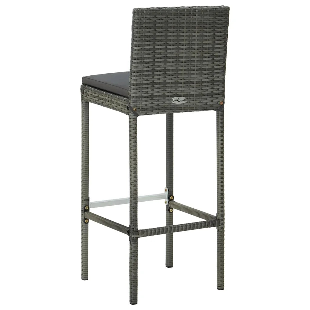 vidaXL Patio Bar Set Outdoor Bistro Set Bar Stool Bistro Table Poly Rattan