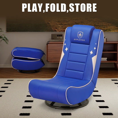 GTPLAYER Swivel Floor Gaming Chairs with Foldable Backrest for Teens,, Red