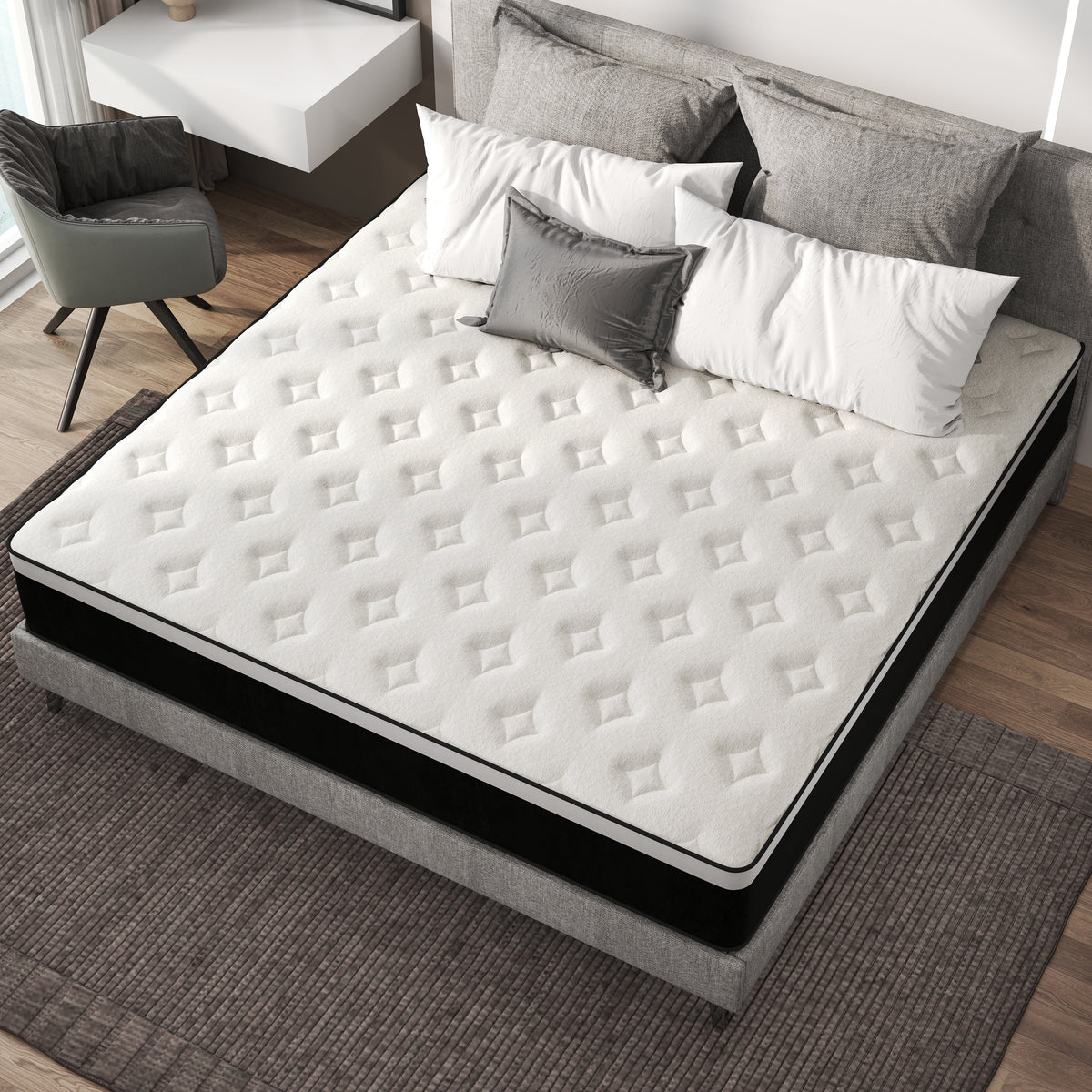 Mulinature 12 inch Full Mattress,Hybrid Mattresses Medium Firm in a Box