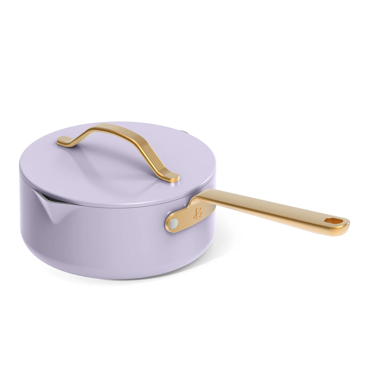 Beautiful 12pc Ceramic Non-Stick Cookware Set with Strainer Lids, White Icing by Drew Barrymore