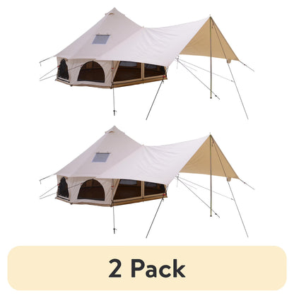 White Duck Outdoors Regatta Awning - Desert Red - 10' for Bell Tent - Complete Canopy with Poles for All Season Camping and Glamping