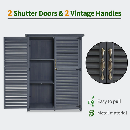 MCombo Outdoor Wood Storage Cabinet, Garden Tool Shed 1900