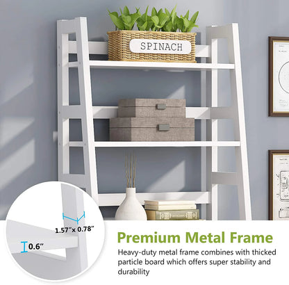 Tribesigns 5-Tier Bookshelf Modern Bookcase, 5 Shelves Ladder Shelf White