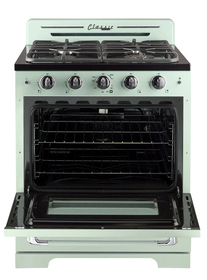 Unique Classic Retro 30" 3.9 cu/ft Freestanding Gas Range with Convection Oven and Sealed Burners