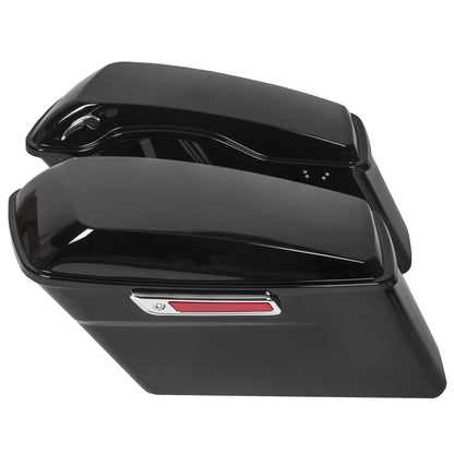 Kojem Hard Saddle Bags for 1993 - 2013 Harley Road King Glide Vivid Black Lockable Saddlebags