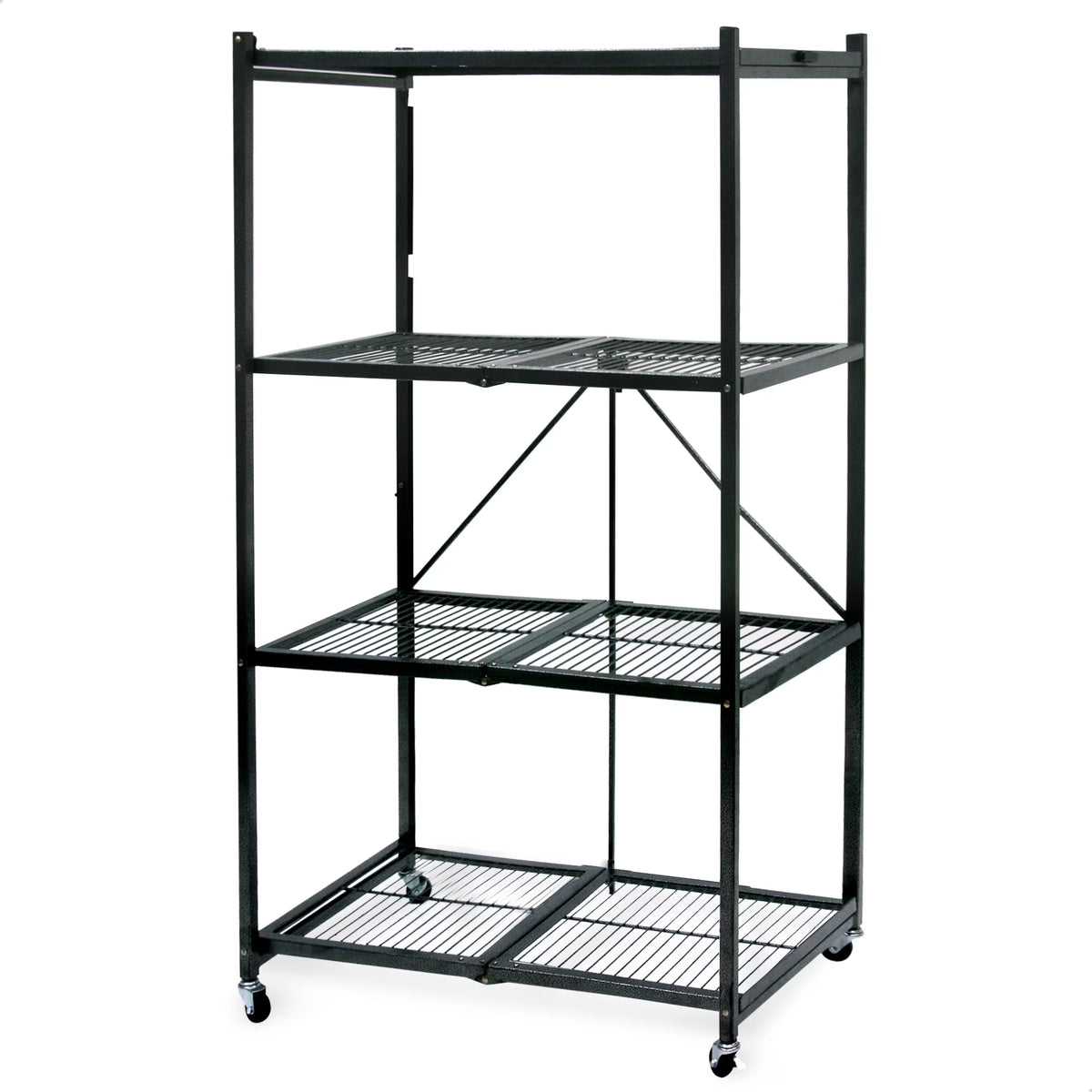 Origami 2-Pack R5 Series Heavy-Duty 4-Tier Foldable Steel Shelf, Pewter