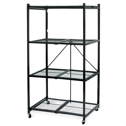 Origami 2-Pack R5 Series Heavy-Duty 4-Tier Foldable Steel Shelf, Pewter
