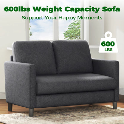 Domusensus Sofas for Living Room, 82" Loveseat Sofa, Couches for Living Room Included 2 Pillows, Teddy Fleece Love Seat Couches, Small Couch, Blue