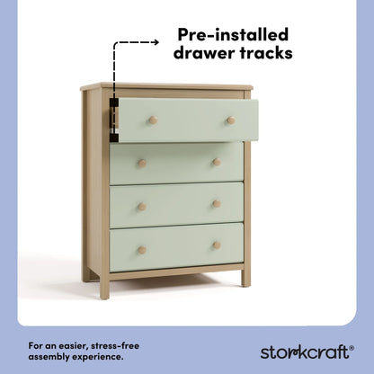 Storkcraft Alpine 4 Drawer Nursery Dresser, White