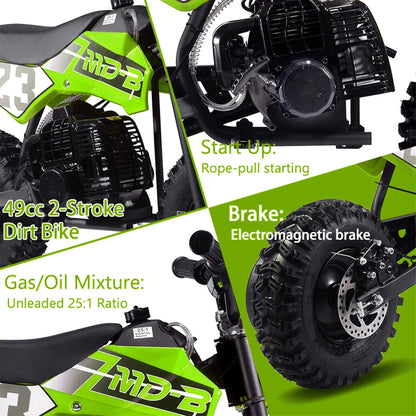 TOXOZERS Dirt Bike for Kids,Gas-Powered Mini Pit Bike with 13 Inch Knobby Tires,25 MPH,Rear Disc Brake,Supports up to 175 lbs,Begin-ner Off Road Motorcycle for Boys Girls,Blue