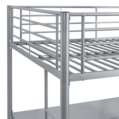 Walker Edison Sunset Modern Powder-Coated Steel Metal Full Loft Bunk Bed - Black