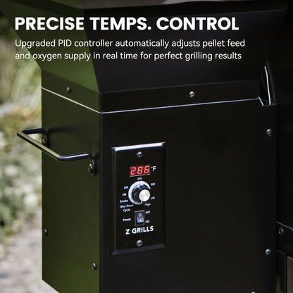 Z GRILLS Grill Elite ZPG-550B4 549 sq.in Wood Pellet Grill & Smoker, Latest PID 3.0 Controller, 2 Meat Probes, Auto Temperature Control, 8 in 1 BBQ- Bronze
