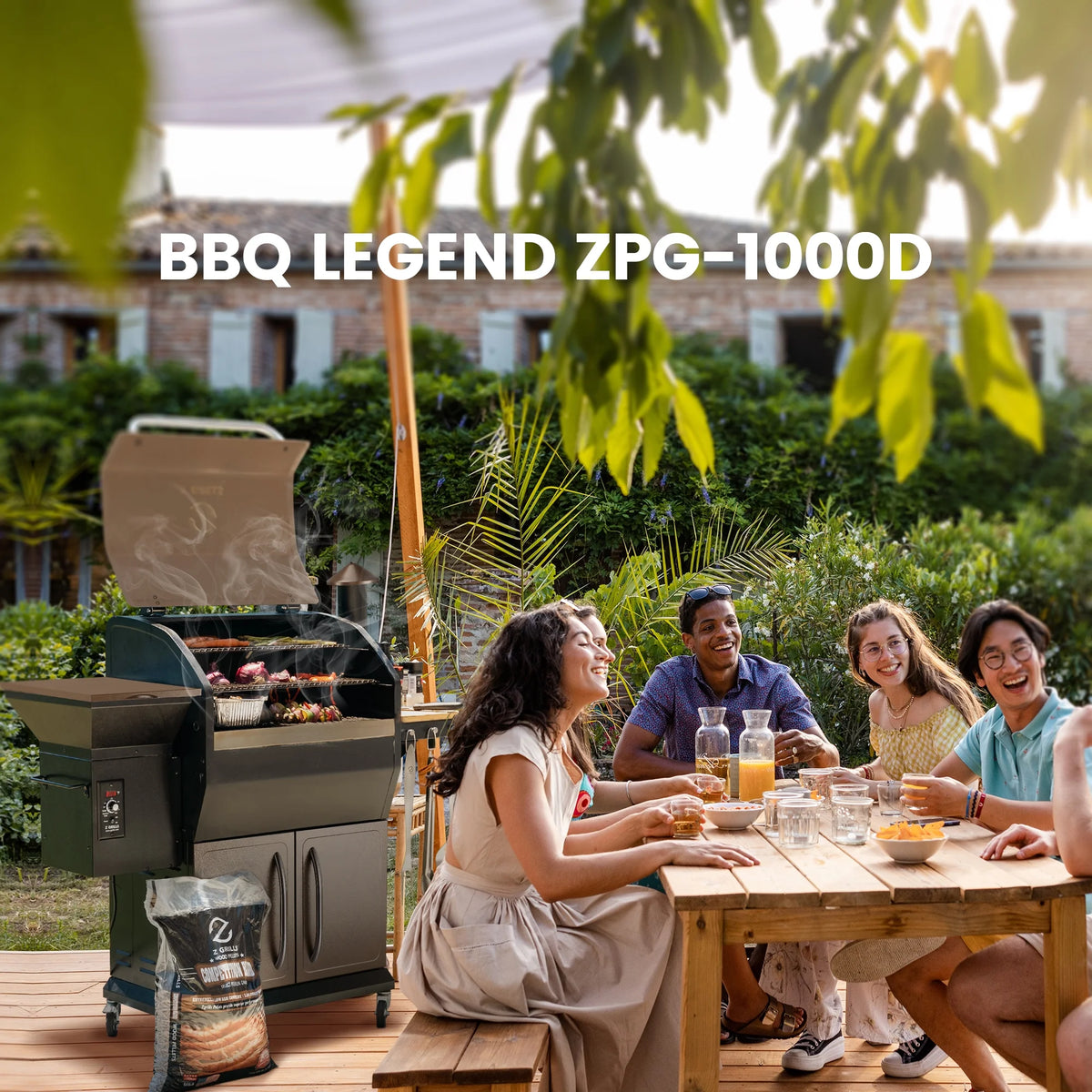 Z GRILLS Grill Elite ZPG-550B4 549 sq.in Wood Pellet Grill & Smoker, Latest PID 3.0 Controller, 2 Meat Probes, Auto Temperature Control, 8 in 1 BBQ- Bronze