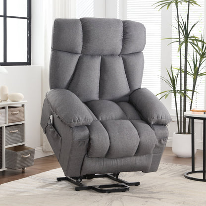 JONPONY Power Lift Recliner Chair Recliners for Elderly with Heat and Massage Recliner Chair for Living Room with Infinite Position and Side Pocket,USB Charge Port,Brown