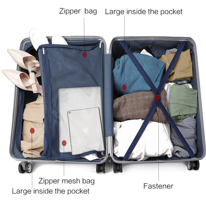 MKF Collection Felicity Extra Large & Large Hardside Luggage 2 pcs, Luxurious Travel Suitcase by Mia K - Rose Gold
