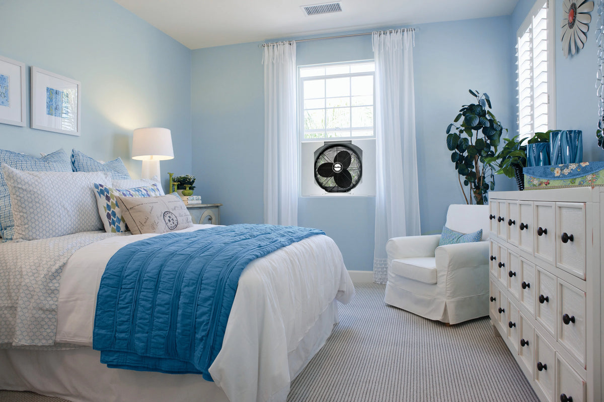 Air King 20" Electric Whole House 120V 3 Speed Window Exhaust Fan with Storm Guard, 9166, New